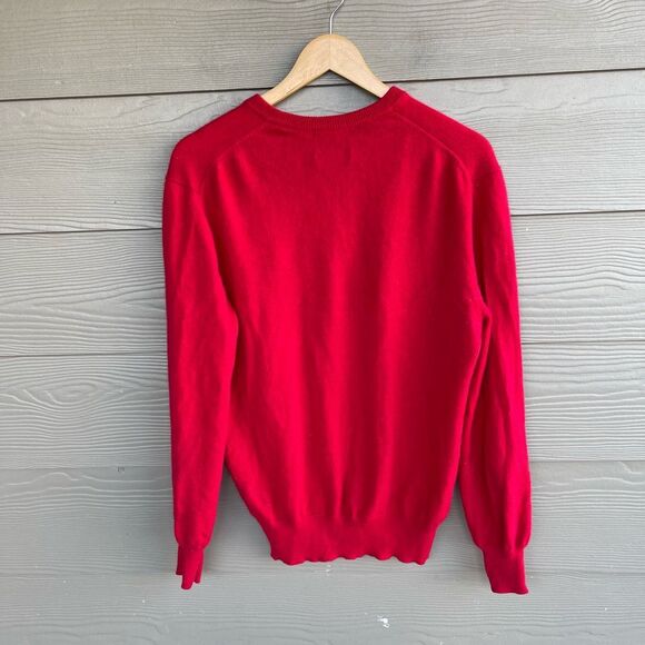 Allan Flusser Men’s 100% cashmere red v neck sweater - Picture 4 of 4